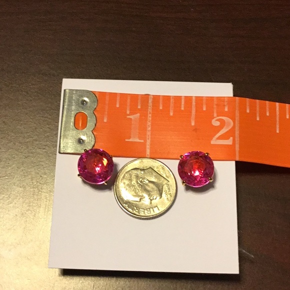 Kate Spade Gold Plated Fuchsia Pink Small Earring - Picture 4 of 4
